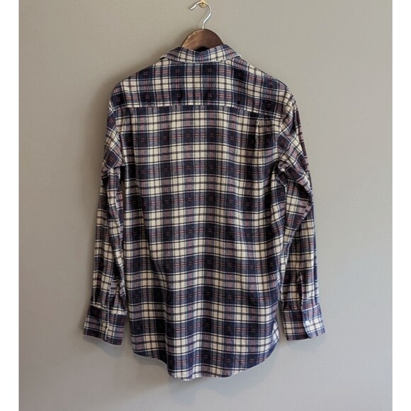 Bud Berma Size Medium Flannel Shirt Mens Vintage Plaid Highlander Blue Red 90s M - Picture 4 of 4